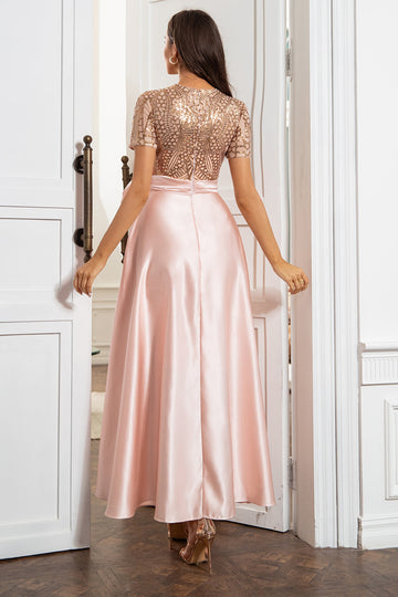 Robe Blush Mère de la Mariée avec Paillettes